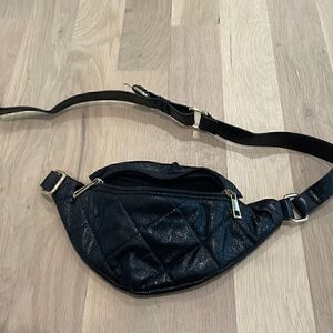 Shimmery Black Belt Bag